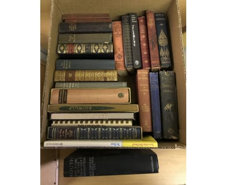 A box of books to include WILLIAM NAPIER "The War in the Peninsula", published The Folio Society, "Beowulf" translated by Kev