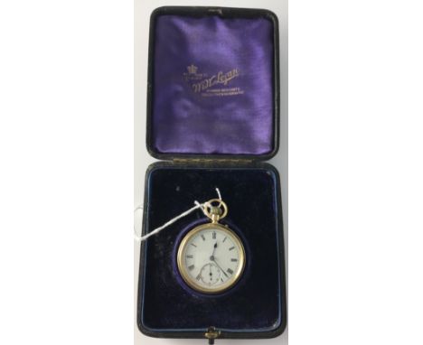 A ladies 18 carat gold cased fob watch or pocket watch by W & W Logan of 72 Buchanan Street Glasgow, with movement No'd. "296