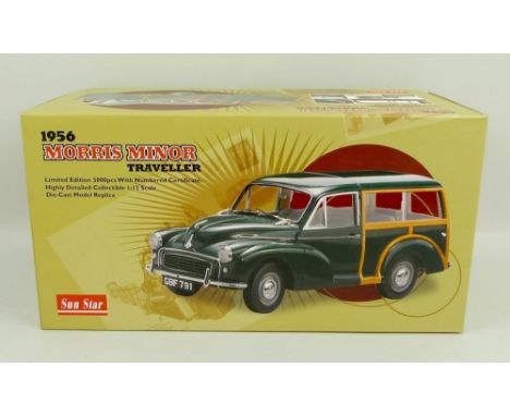 A Sun Star 1:12 scale model of a 1956 Morris Minor 100 Traveller, mint and boxed.