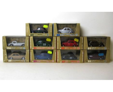 A quantity of Brumm scale models, comprising; an Alfa Romeo HP90 1950, Fiat 1100E HP35 1949-53, Fiat Tabolino HP13 1936-48, L