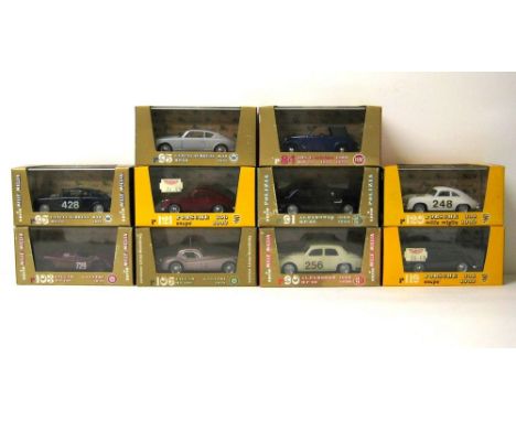 A quantity of Brumm scale models, comprising; two Alfa Romeo HP90 1950, two Porsche Coupes 1952, two Jaguars HP760 1948, Fiat