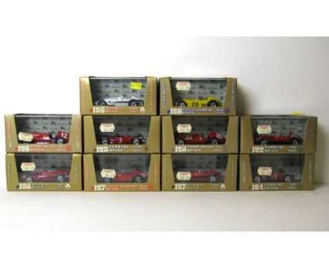 A quantity of Brumm scale models, comprising; three Maseratis HP270 1957, Lancia-Ferrari HP270 1958, two Ferrari 375 HP380 19