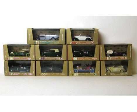 A quantity of Brumm scale models, comprising; a Blitzen Benz HP220 Record 1911, two Bentleys HP105-130 1928, three Fiat 508C 