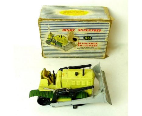 A Dinky Blaw-Knox Bulldozer, no 961, boxed, fire engine 955, Turntable Fire Escape fire engine 956, Corgi vehicles, Days Gone