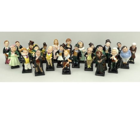A full set  Royal Doulton Charles Dickens figures, comprising; Oliver Twist, Artful Dodger, Fagin, Bill Sikes, Scrooge, Tiny 