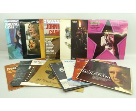 A collection of LPs including John Lennon 'Rock N Roll', Johnny Cash 'Star Portrait' and 'I Walk The Line', Beatles 'Let it B