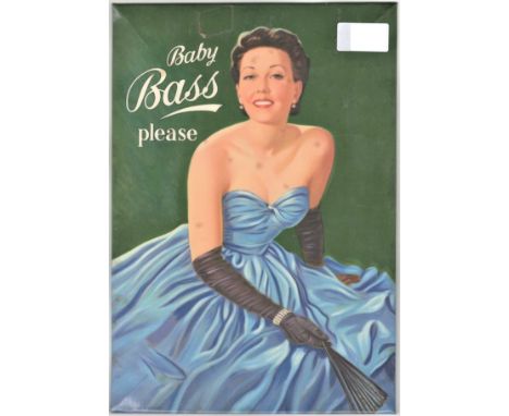 Advertising-Baby Bass Please-vintage colour advert-in metal frame-8.1/4" x 12"-very good