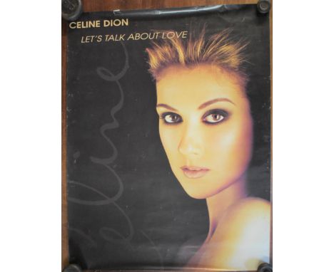 Poster 'Celine Dion' Lets Talk About Love', measures 80cm x 62cm, good condition