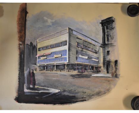 Architectural Drawings (7) various- by David Crowe-example Motor Showrooms and garage, good condition. Measurements 70cm x 57