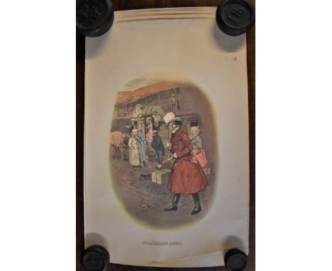 Vintage Retro - Coloured Prints 1820 - Coaching, Skating by Tom Browne-Curling, Hunting, Golfing-measurements 43cm x 28cm-ver