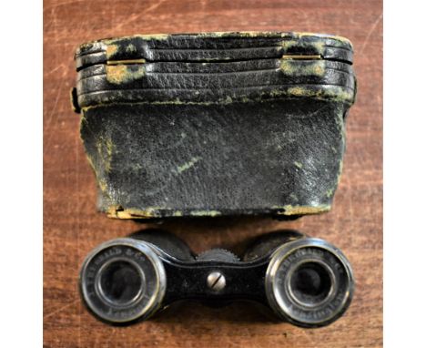 Opera Glasses-vintage opera glasses in case-good to very good-slight worn-case worn-no strap - approx. 1930's - 40's