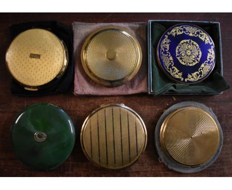 Powder Compacts-Vintage powder compacts inc. -Straton-Jotle (6)-(1 boxed) 4- in protective sleeves-good to very good conditio