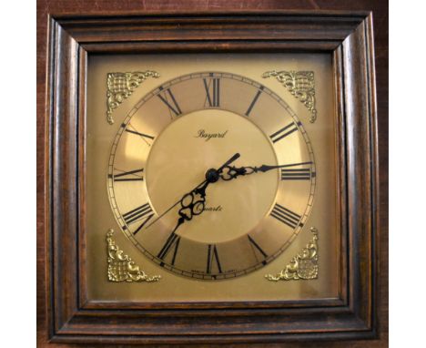 Clock Fragile-'Bayard'-Made in France-in good working order-battery operated Quartz-gold faced in frame (wood) measurements 2