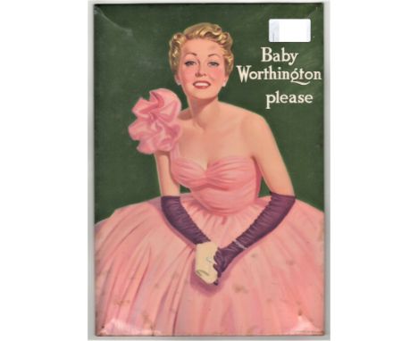 Advertising-Baby Worthington Please'-Vintage colour advert in a metal frame-8.1/4" x 12"-very good