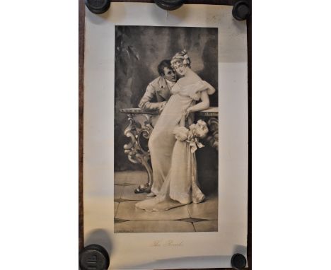 Painting black and white retro Poster, 'The Rivals' by M. Goodman 1897. Measurements 55cm x 34cm, poor condition