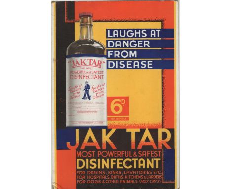 Advertising Poster-'Jak Tar'- (Vintage) Most Powerful + Safest Disinfectant-6d-measurement 38cm x 26cm - very good condition-