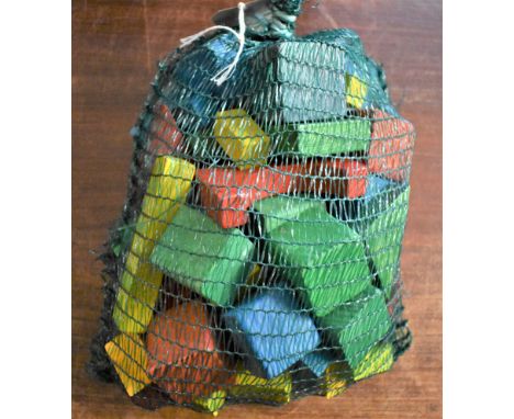 Vintage Wooden Building Blocks-Various sizes coloured, play worn (50+) blocks