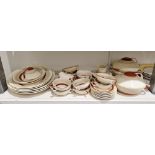 Susie Cooper Crown Works (Burslem) Art Deco composite part dinner service, various printed marks,
