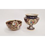 Carlton Ware reproduction of Old Swansea bowl, 17cm diameter, and pedestal vase, 16cm high,