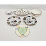 Various items of pottery including a Wedgwood pearlware quatrefoil dish, printed and painted in