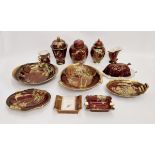 Quantity of Carlton Ware Rouge Royale items, to include a ginger jar and cover decorated with