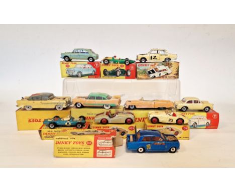 Quantity of playworn Dinky Toys with boxes (flap cut)&nbsp;to include 2 X 109 Austin-Healey '100' Sports, 174 Hudson Hornet S