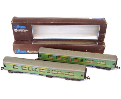 Four boxed Lima O gauge passenger coaches to include 2 X 6620 and 2 x 6617 (writing&nbsp;on back of back)