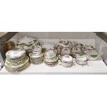 Paragon bone china Rockingham Green pattern part dinner service, printed black marks, comprising a