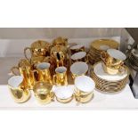 True Porcelain gilt ground oven to tableware part breakfast service, composite, printed black and