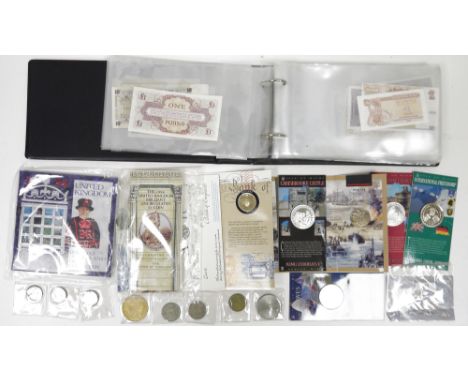 Album of banknotes&nbsp;including early 20th century-late 20th century British, a 10 dollar 1864 Confederate States of Americ