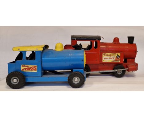 TriAng Express tinplate model engine&nbsp;and a TriAng 'Puff Puff' tinplate model engine, no.73000 (2)&nbsp;