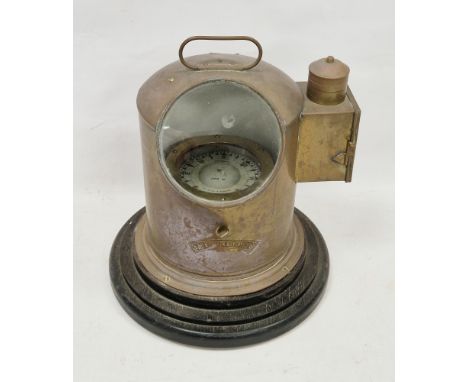 Brass-cased illuminating ship's compass&nbsp;with gimbal movement by Newman &amp; Field Ltd (Birmingham), no.B6247, the cylin
