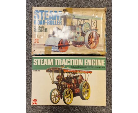 A Bandai steam traction engine Garrat 1919, within original box and a Bandai 'Steam Road-Roller 1/16rg' Classic Car Collectio