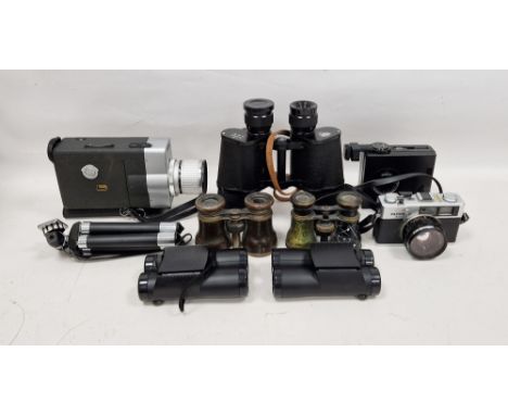 Collection of vintage cameras, binoculars and other items,&nbsp;including pair of Le Jockey Club, Paris binoculars, circa 190