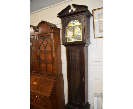 Reproduction long case clock with arched dial