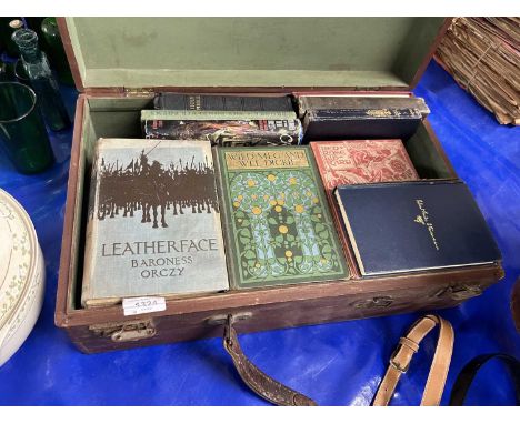 Case of various vintage books