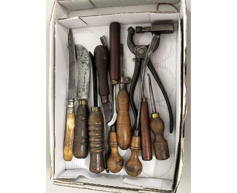 Box of various assorted vintage tools