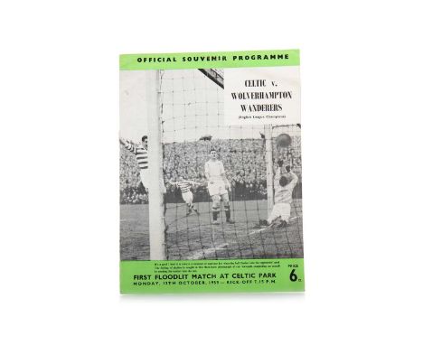 BERTIE AULD, HIS CELTIC F.C. VS. WOLVERHAMPTON WANDERERS F.C. PROGRAMME 12TH OCTOBER 1959 This friendly was played between th