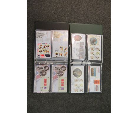 Two albums of signed first day covers, (54 in one, 48 in other) to include Judi Dench, Winston Churchill, Joanna Lumley, etc.