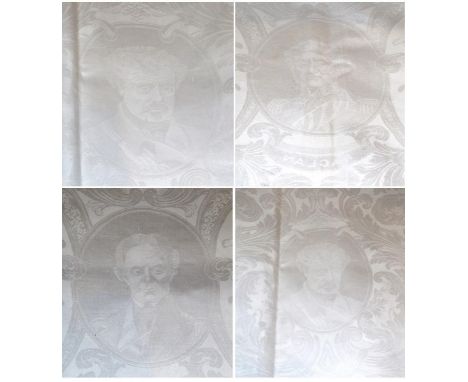 Circa 1857 'Crimean Hero' Banqueting Cloth, a linen damask cloth woven to commemorate victory in the Crimean War, edged with 