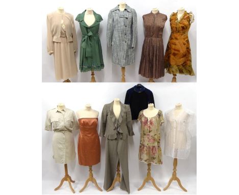 Ladies Assorted 20th/21st Century Designer Clothing, comprising a Prada brown and pink checked sleeveless summer dress with g