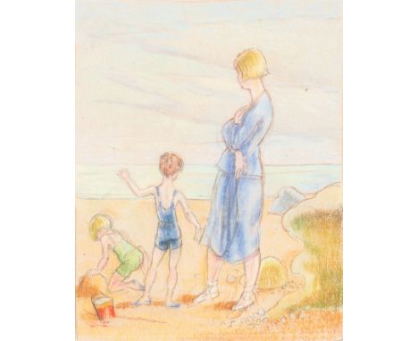 ALBERT RUTHERSTON (BRITISH b.1881-d.1953) THE SANDCASTLE BUILDERS - (I) &amp; (II) (ii) signed and dated Albert R 32 lower ri