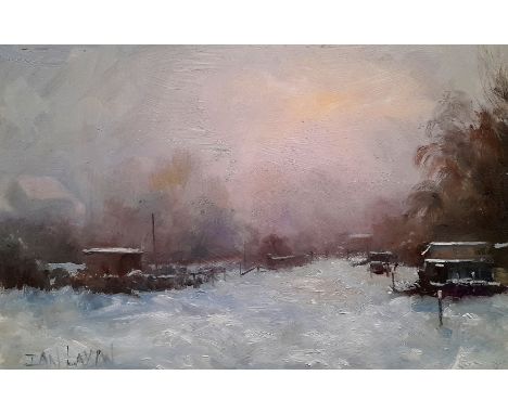 Ian Layton, "Winter light", oil on board, 30 x 20cm, c. 2021. Shipping service within the UK £15.