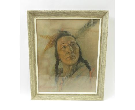 Nicholas De Grandmaison, A portrait of American Red Indian Chieftain 47cm x 39cm
