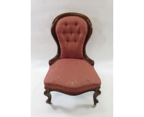 A Victorian button back nursing chair