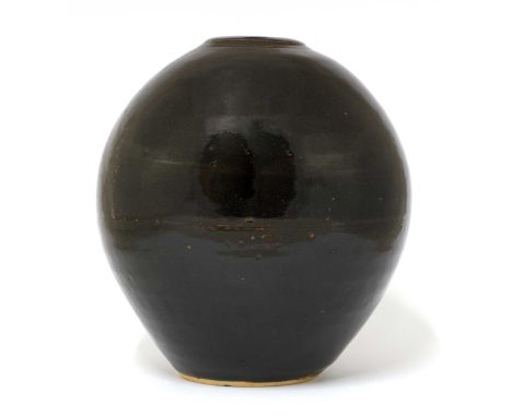 * David Leach (1911-2005),an ovoid vase with a short of collar, with a tenmoku glaze, impressed artist's mark, 21cm highCondi