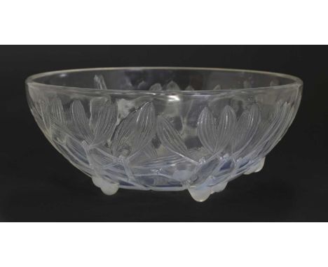 René Lalique (French 1860-1945),a 'Gui' moulded glass bowl, No.2 pattern, No. 3224, with a wheel engraved 'R Lalique France' 