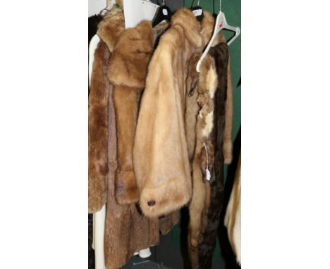 Two light brown mink jackets and two stoles (4) 