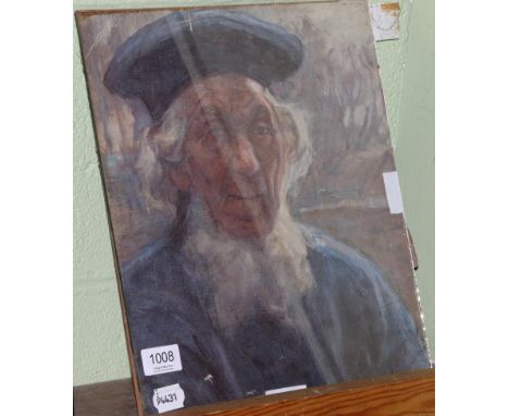 Sketch of an elderly man, monogrammed and dated 1896