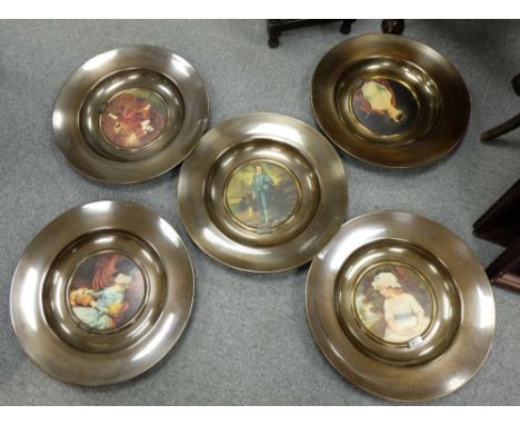 A set of 6 Trafford old master plaques on stylized metal backgrounds (6)